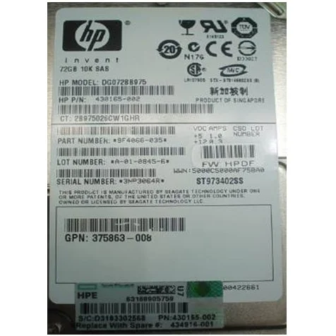 HP 72GB Internal 10000RPM 2.5" 434916-001 Hard Disk Drive