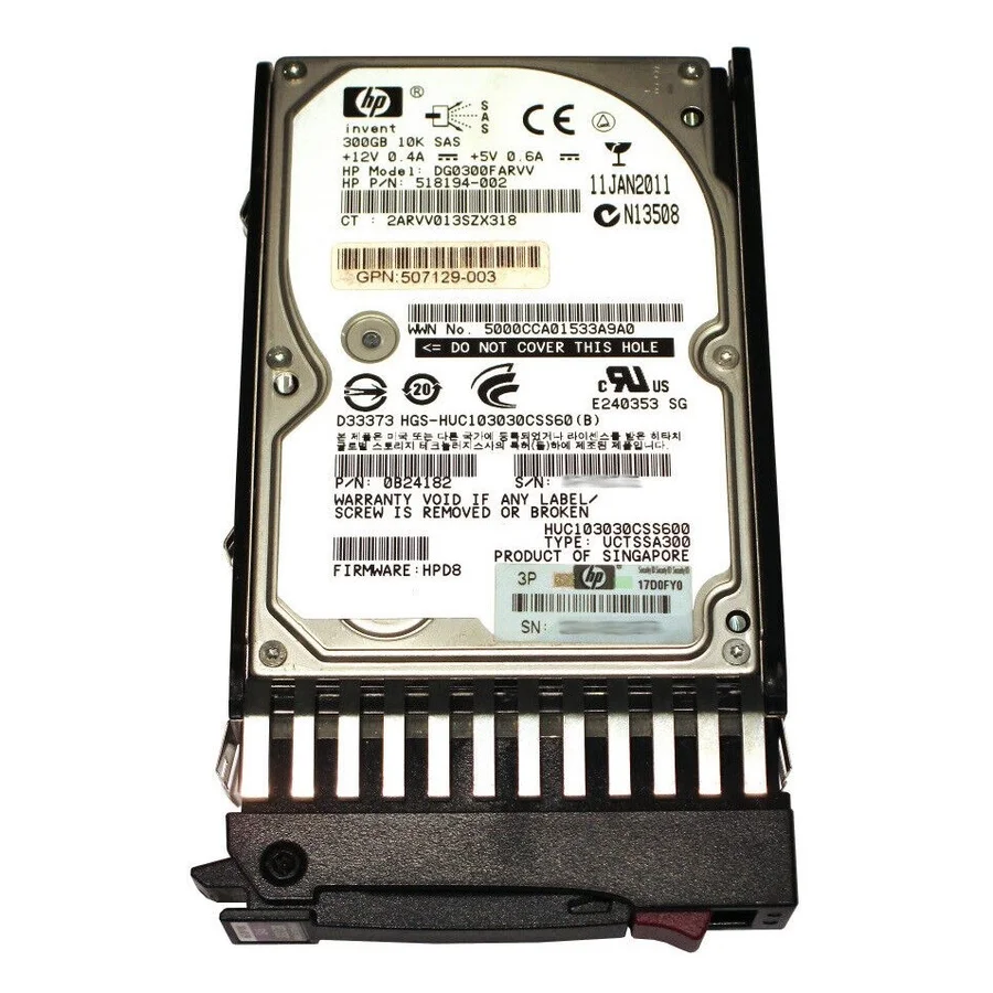 HP Proliant 300-GB 6G 10K 2.5 DP SAS 507119-004 Hard Disk Drive