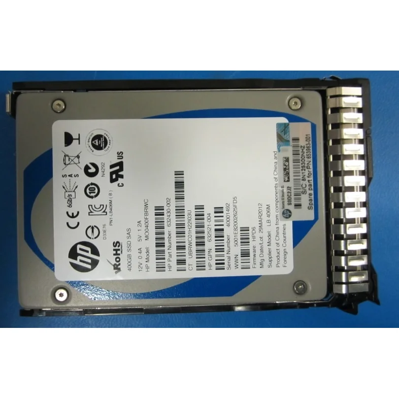 HP G8 G9 400-GB 2.5 SAS 6G EM Solid State Drive 653963-001