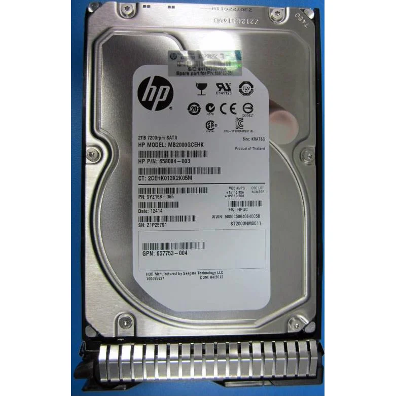 HP 2TB 7.2K RPM SATA III 3.5" 658102-001 Hard Disk Drive