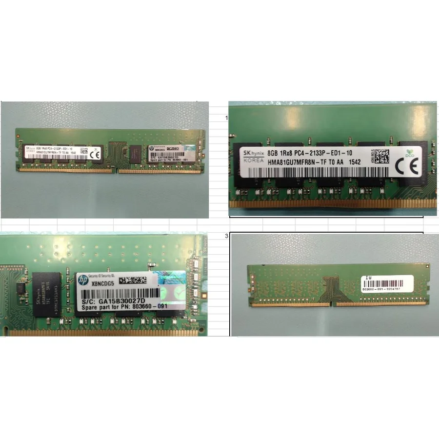 HP 823170-001 8GB 1x8GB Single Rank U DDR4-2133 Memory Kit