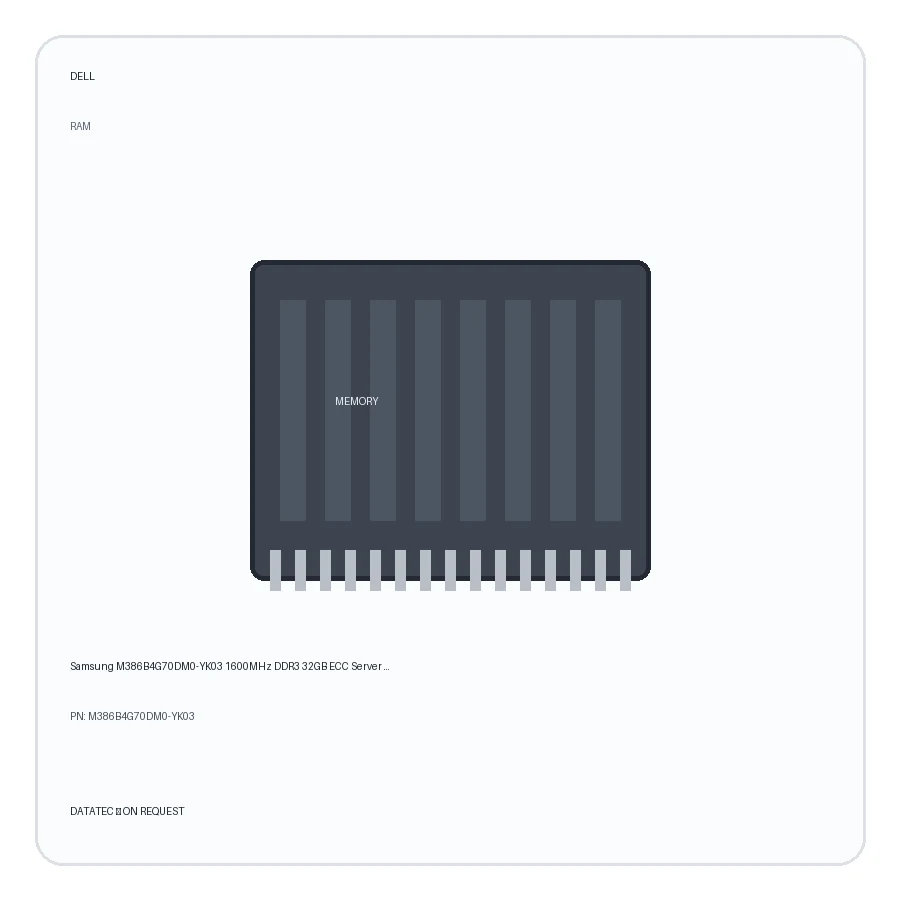 Samsung M386B4G70DM0-YK03 1600MHz DDR3 32GB ECC Server Memory 4Rx4 PC3-12800L (Refurbished)