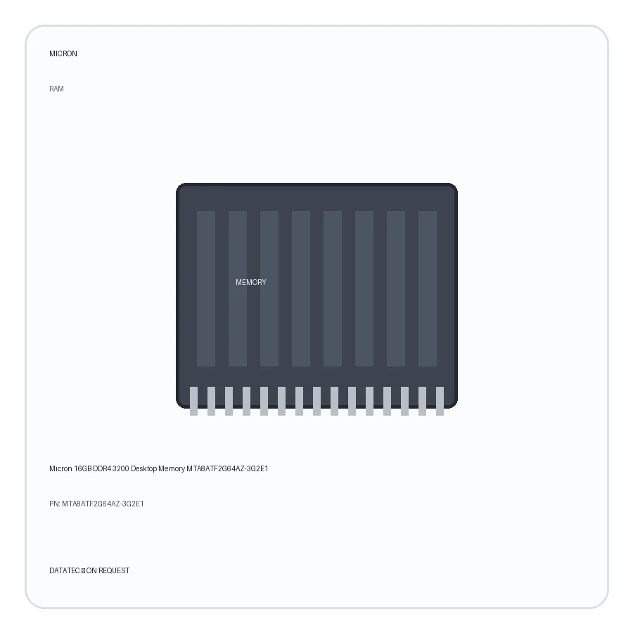 Micron 16GB DDR4 3200 Desktop Memory MTA8ATF2G64AZ-3G2E1