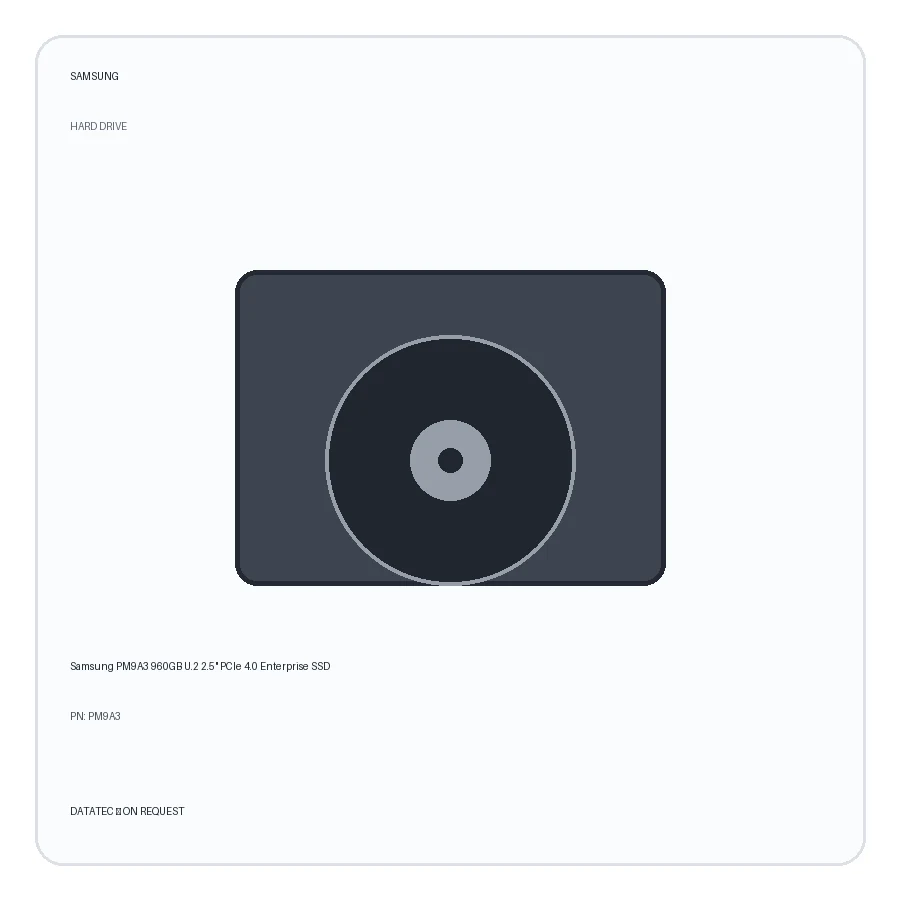 Samsung PM9A3 960GB U.2 2.5" PCIe 4.0 Enterprise SSD